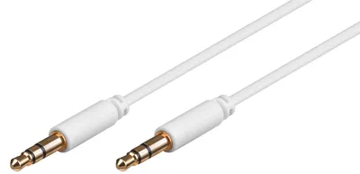 Image de Goobay 69113 Câble de connexion jack 3,5 mm, plaqué or, 2 m, blanc - jack 3,5 mm mâle (3 broches, stéréo) > jack 3,5 mm mâle (3 broches, stéréo)