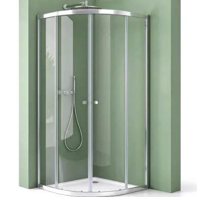Produktbild von Mai & Mai Duschkabine 90x90 viertelkreis Dusche Duschabtrennung mit 2 Schiebetüren ESG-Sicherheitsglas Nano-Beschichtung Ravenna32K