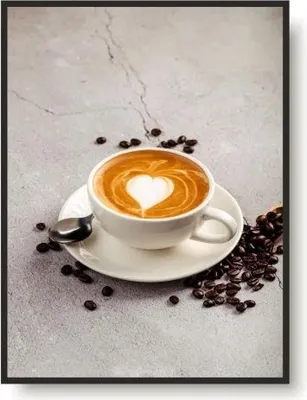Image de Poster avec cadre Tableau pour le mur de la cuisine Décoration de cuisine Tasse de café