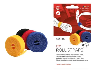 Produktbild von Klettrolle LTC Rolls 4x1m zum Bündeln&Ordnen von Kabeln Sch