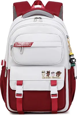 Produktbild von Schulrucksack Teenager Tagesrucksäcke Rucksack Herren Damen Umhängetasche Daypack Schulranzen Laptop Rucksack für Ausflüge Uni Schule Büro, rot