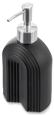 Zdjęcie produktu dla Orion | Dozownik mydła wykonany ze szkła - Czarny - 320 ml - Dozownik z pompką - Dozownik płynu do mycia naczyń