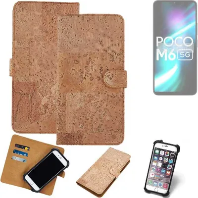 Produktbild von K-S-Trade Hülle kompatibel mit POCO M6 5G  Kork Handyhülle Cover  Schutzhülle TPU Case Bumper in Hellbraun, (1x)