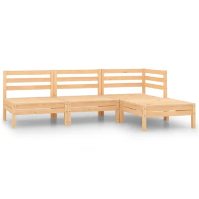 Produktbild von 4-tlg. Garten-Lounge-Set Massivholz Kiefer