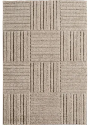 Produktbild von Kurzflor Teppich im skandinavischen Boho-Stil Wohnzimmer Beige 160x230 cm Rechteckig