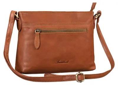 Produktbild von Benthill Damen Handtasche aus Echt-Leder - Schultertasche aus Rindsleder - Tasche mit Reißverschluss - Vintage Ledertasche / Umhängetasche