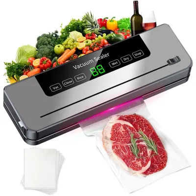 Image de Appareil de mise sous vide, 5 modes de scellage, force d'aspiration de 65 kPa, gris, prise EU