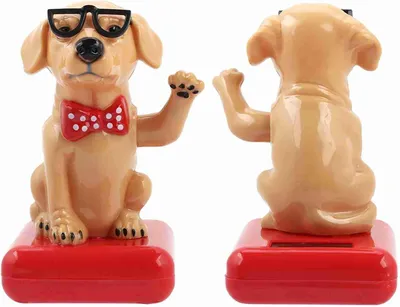 Productafbeelding van Schommelende hond op zonne-energie - Grappig en schattig autoornament voor Thuis