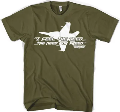 Produktbild von Top Gun - I Feel The Need For Speed T-Shirt - Small - Olive