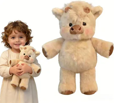 Zdjęcie produktu dla Pluszowa krowa 45 cm, maskotka dla dzieci, miękka zabawka, do pokoju dziecięcego