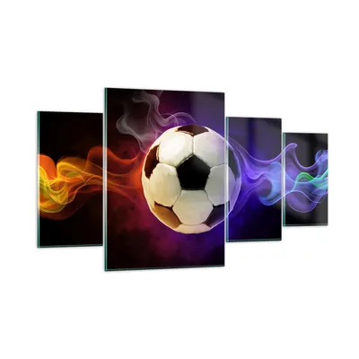 Produktbild von Bilder auf glas - Abstrakt ball flamme fußball - 160x90cm - Glasbilder - Wandbilder - Kunstdruck - zum Aufhängen bereit - Wanddekoration aus Glas - Glas Bilder - Wandbild auf Glas - GDL160x90-2111