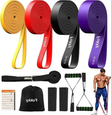 Produktbild von Famanu Widerstandsband-Set - 4 Widerstandsniveaus - inkl. Türanker, Handgriffen und Tragetasche