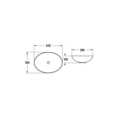 Image de Iko lavabo sur plan 52 x 39 cm, cuivre (22245251)