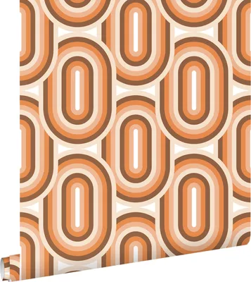 Zdjęcie produktu dla ESTAhome Tapeta ozdoby retro pomarańczowymIbrązowym 53 cm x 10.05 m