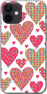 Produktbild von MuchoWow® Handyhülle Schutzhülle Hülle für Telefoonhoesje iPhone 12 Mädchen - Herz - Liebe - Muster - Mädchen - Kinder - Kinder - Kind Silikon Softcase Handy Hülle - Schutzhülle