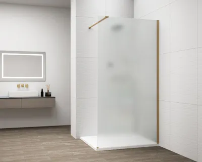 Produktbild von Polysan ESCA GOLD MATT Dusch-Glasteil, Wandmontage, Milchglas, 1300 mm