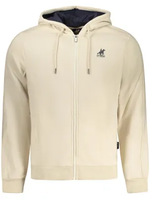 Produktbild von Herren-Sweatshirt mit Reißverschluss Beige – Kapuzenpullover mit Taschen