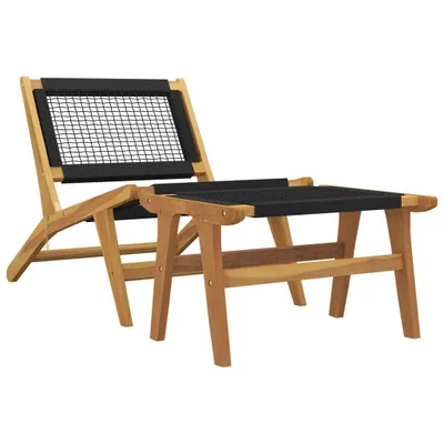 Produktbild von vidaXL Gartenstuhl mit Fußstütze Massivholz Teak und Polyester