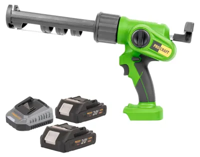 Zdjęcie produktu dla Pistolet na kartusze Procraft PC20bb 20 V 2000 N 280 - 310 ml + 2x akumulator 2,0 Ah + ładowarka
