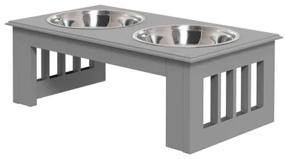 Obrázek produktu pro PawHut miska pro psy, miska na krmení, zvýšená miska, 2 misky, nerezová ocel, šedá