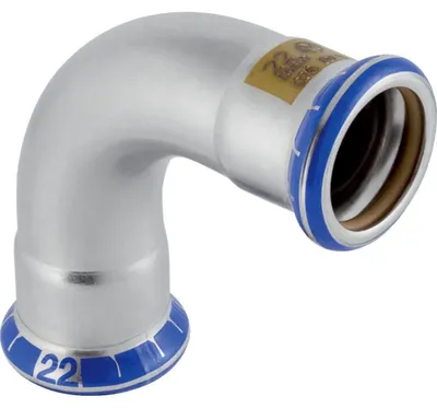 Produktbild von Geberit Gas-Bogen Mapress Edelstahl Gas, 90°, Ø88,9mm, Pressfitting aus Edelstahl, 1 Stk.