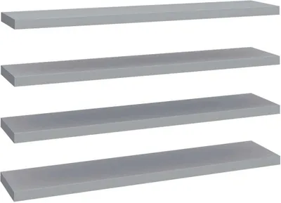 Produktbild von Schwebende Wandregale 4 Stk. Grau 120x23,5x3,8 cm MDF