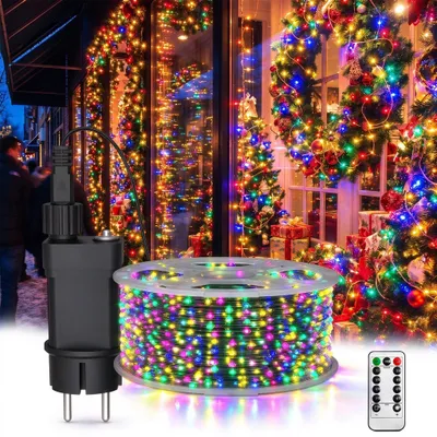 Image de Guirlande lumineuse LED ACXIN en fil de cuivre, 100 mètres, 1000 LED, multicolore. Éclairage décoratif en fil de cuivre, éclairage d'ambiance, télécommande, minuterie, fonction de mémoire, 8 modes d'éclairage