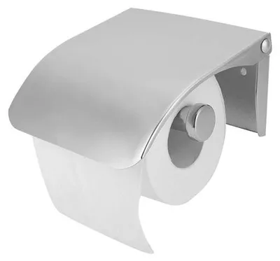 Zdjęcie produktu dla Uchwyt na papier toaletowy Ibenzoa® ze stali nierdzewnej, montowany na ścianie, z pokrywą i półką – idealny do łazienek, toalet gościnnych i hoteli