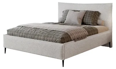 Obrázek produktu pro Čalouněná postel MIKOTTI 140x200, světle šedá tkanina, s úložným prostorem a roštem
