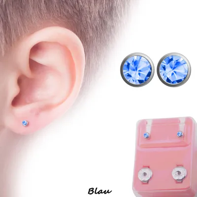 Produktbild von Medizinische Ohrstecker / Gesundheitsstecker / Erstohrstecker Zirkonia von Studex blau