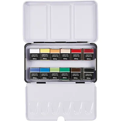 Produktbild von Creativ Company Aquarellfarben-Set - 12 Farben in Metallbox - hohe Pigmentierung