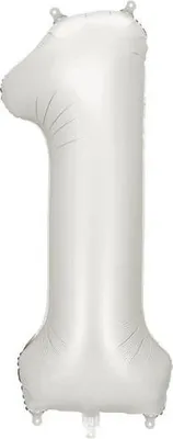 Zdjęcie produktu dla Balon foliowy z cyfrą "1", 86 cm, srebrny
