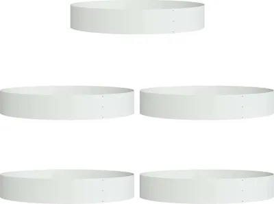 Produktbild von vidaXL Pflanzenring 5 pcs Weiß 120 x 120 x 20 cm Kaltgewalzter Stahl