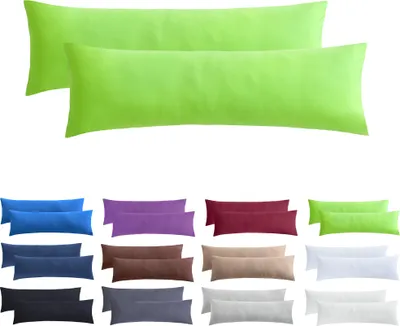 Produktbild von NatureMark 2er Pack Jersey Kissenbezug Kissenhülle Kissenbezüge Seitenschläferkissen Nackenkissen viele Größen und Farben  (40 x 145 cm (Seitenschläfer/Stillkissenbezug), Apfel grün)