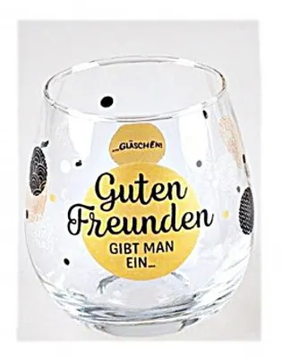 Produktbild von Whiskyglas, Wasserglas oder auch Weinglas mit Spruch Guten Freunden gibt man einen""