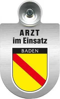 Produktbild von Einsatzschild Windschutzscheibe incl. Saugnapf - Arzt im Einsatz - 309352 - incl. Regionen nach Wahl Color - Region Baden