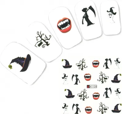 Produktbild von Tattoo Nail Halloween Vampirzähne Geist Aufkleber Nagel Sticker