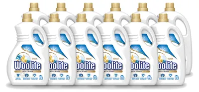 Produktbild von 12 x Woolite White Flüssigwaschmittel mit Keratin für weiße Wäsche, 1,9 l - Vorteilspackung - 12 Stücke