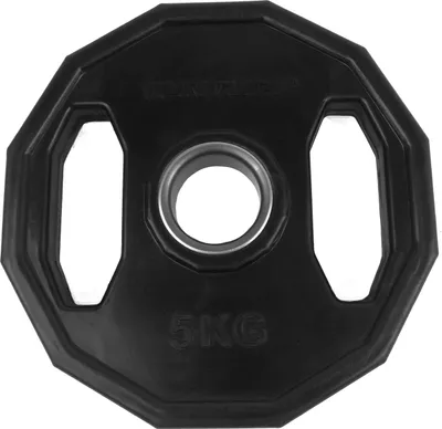 Zdjęcie produktu dla Tunturi 14TUSCL274, Olympic, Gumowany obciążnik, 5 kg, Czarny, 5 kg, 5 cm
