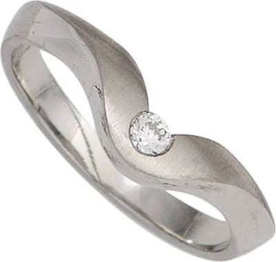 Produktbild von JOBO Damen Ring 950 Platin teilmattiert 1 Diamant Brillant 0,08ct. Platinring Größe 60