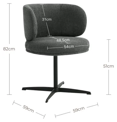 Produktbild von CHITA Polsterstuhl (2 St) Drehstuhl, Esszimmerstuhl, 360° drehbar, Chenille mit Metallgestell