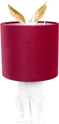 Zdjęcie produktu dla Clayre & Eef Lampa stołowa Królik Ø 20x43 cm Biało-czerwony polyresin
