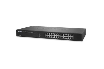 Produktbild von PLANET Gigabit Switch N-Way 24-port 10/100/1000 Mbps, 24x RJ45 Rack Mount, Unmanaged, Gigabit Ethernet (10/100/1000), Vollduplex, Rack-Einbau, 1U