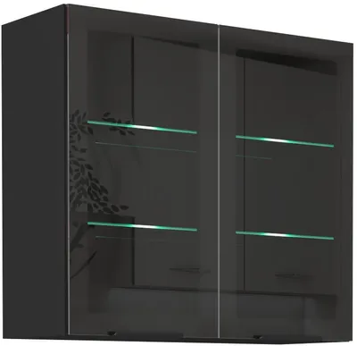 Immagine prodotto di Vetrina superiore TOVA - larghezza 80 cm, noce okapi / nero