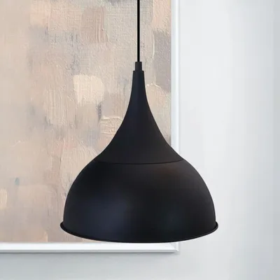 Produktbild von bamyum Pendelleuchte Mabbe Esstisch Modern Ø30 cm Schwarz, Küchenlampe Hangend, Hängend E27, Vintage, Hängelampe Küche Wohnzimmer
