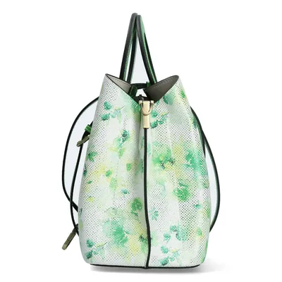 Produktbild von LAURA VITA Henkeltasche Alisa 0224 vert weiß grün geblümt mit langem verstellbaren Schultergürtel abnehmbar
