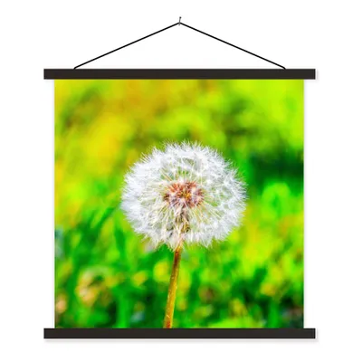 Produktbild von MuchoWow® Textilposter Löwenzahn - Gras - Blume 40x40 cm mit schwarzem Rahmen - Fotos