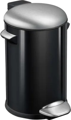 Produktbild von EKO - Belle Deluxe Treteimer 12 Liter - Steel Plastic  - Schwarz, Matt Edelstahl