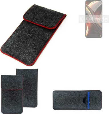 Produktbild von K-S-Trade Handy Schutz Hülle kompatibel mit UMIDIGI A13 Pro Max 5G Schutzhülle Handyhülle Filztasche Pouch Tasche Case Sleeve Filzhülle dunkelgrau