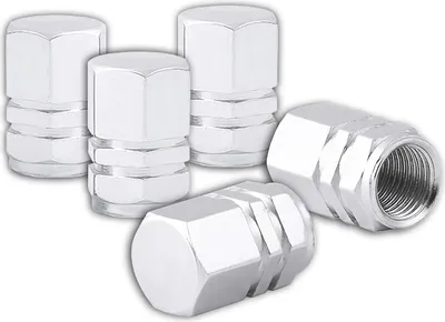 Produktbild von Dunlop, 5er Set robuste Auto-Ventilkappen Typ Schrader, Silber